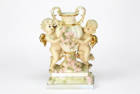 XXL Vase Tisch Dekoration Deko Vasen Antik Stil Skulptur Figur Kelch Engel