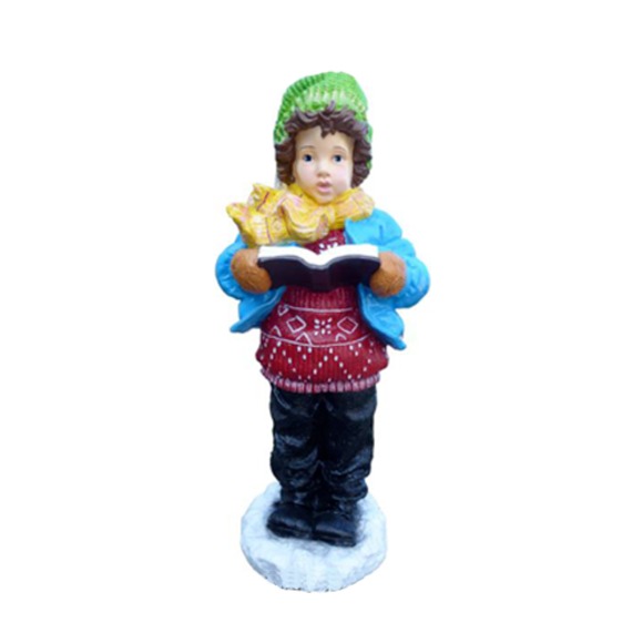 Junge Schnee Winter Figur Statue Deko Figuren Dekoration Garten Skulptur