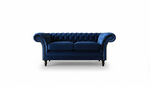 Zweisitzer Couch Polster Sofa 2 Sitz Textil Couchen Stoff Luxus Chesterfield Neu