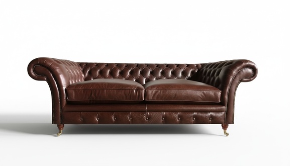 Zweisitzer Sofa Couch Design Möbel Ledersofa Braun Chesterfield Wohnzimmer