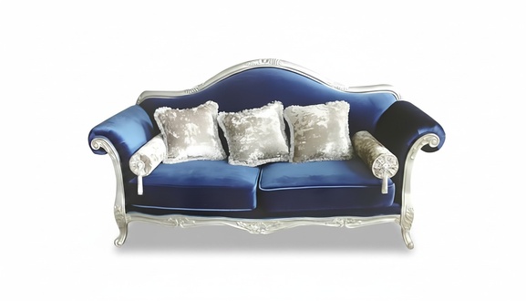 Zweisitzer Thron Sofa Königlicher Polster Samt 2 Sitzer Antik Stil Chesterfield