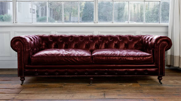 Chesterfield Couch Polster Sofas Klassische Leder Textil Sofa 4 Sitzer Sofort