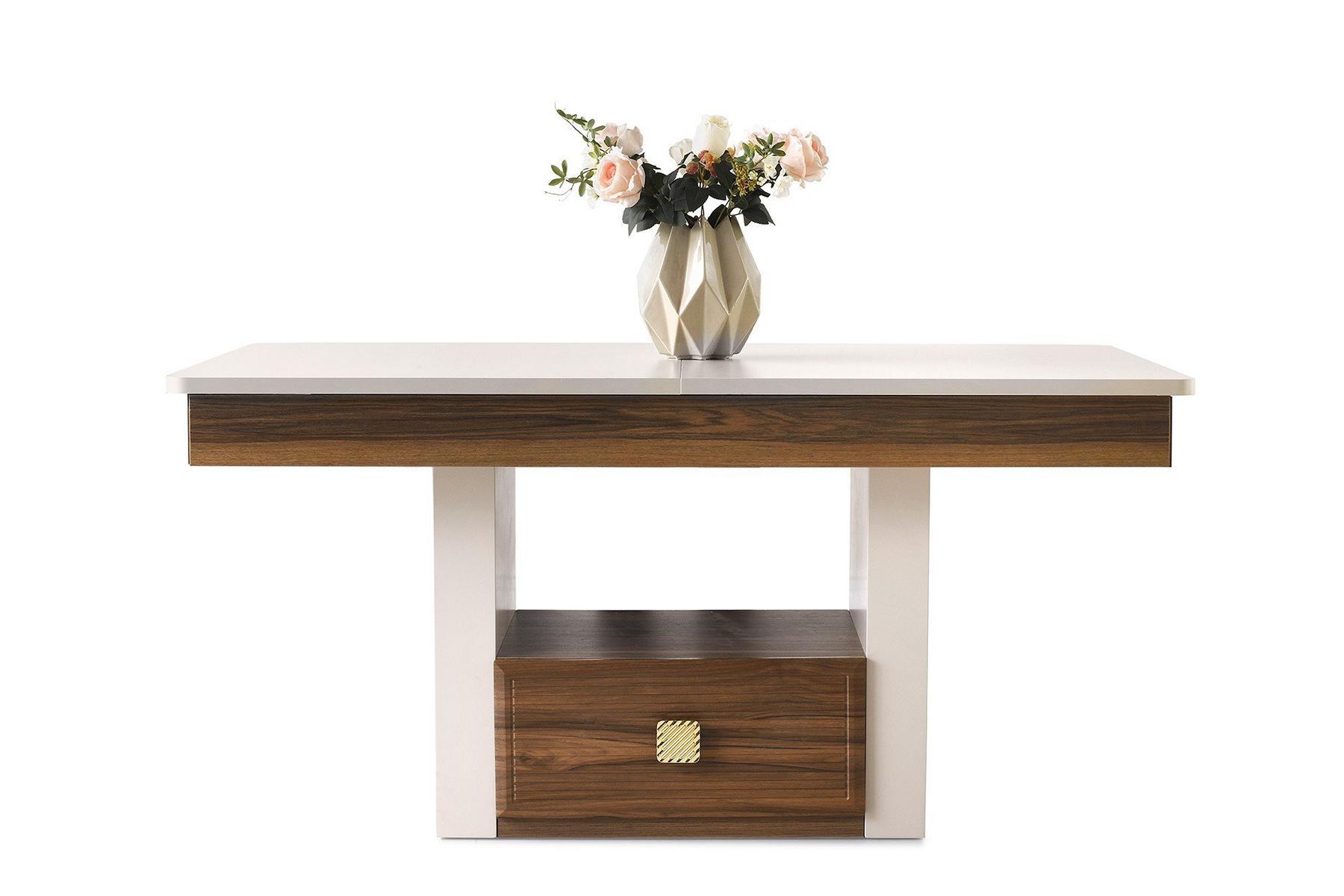 Esszimmertisch Essecke Esstisch Tisch Beige Holz Holztisch Ausziehbar