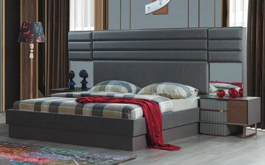 Schlafzimmer Einrichtung Luxus Doppelbett Designer Nachttische 3tlg Set