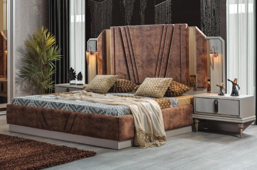 Beige Betten Luxus 2x Nachttische Schlafzimmer Designer Möbel 2tlg Set