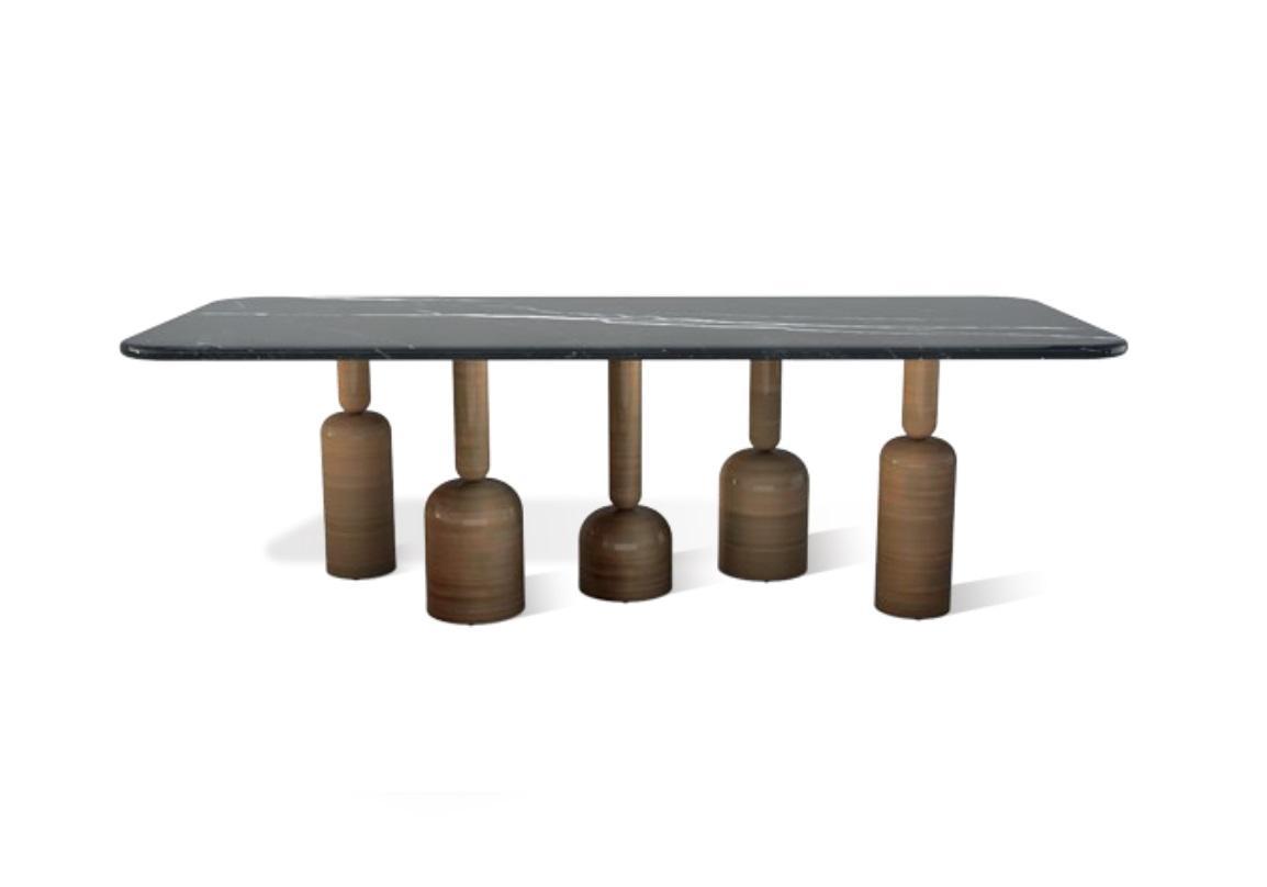 Designer Grauer Marmor Esstisch Metallbeine Luxus Esszimmer Möbel Neu