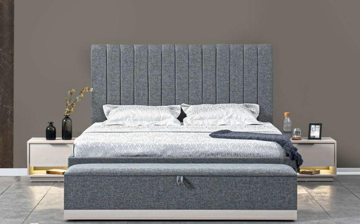 Bett Textil 2x Nachttische 3tlg. Schlafzimmer Set Möbel Modern Luxus