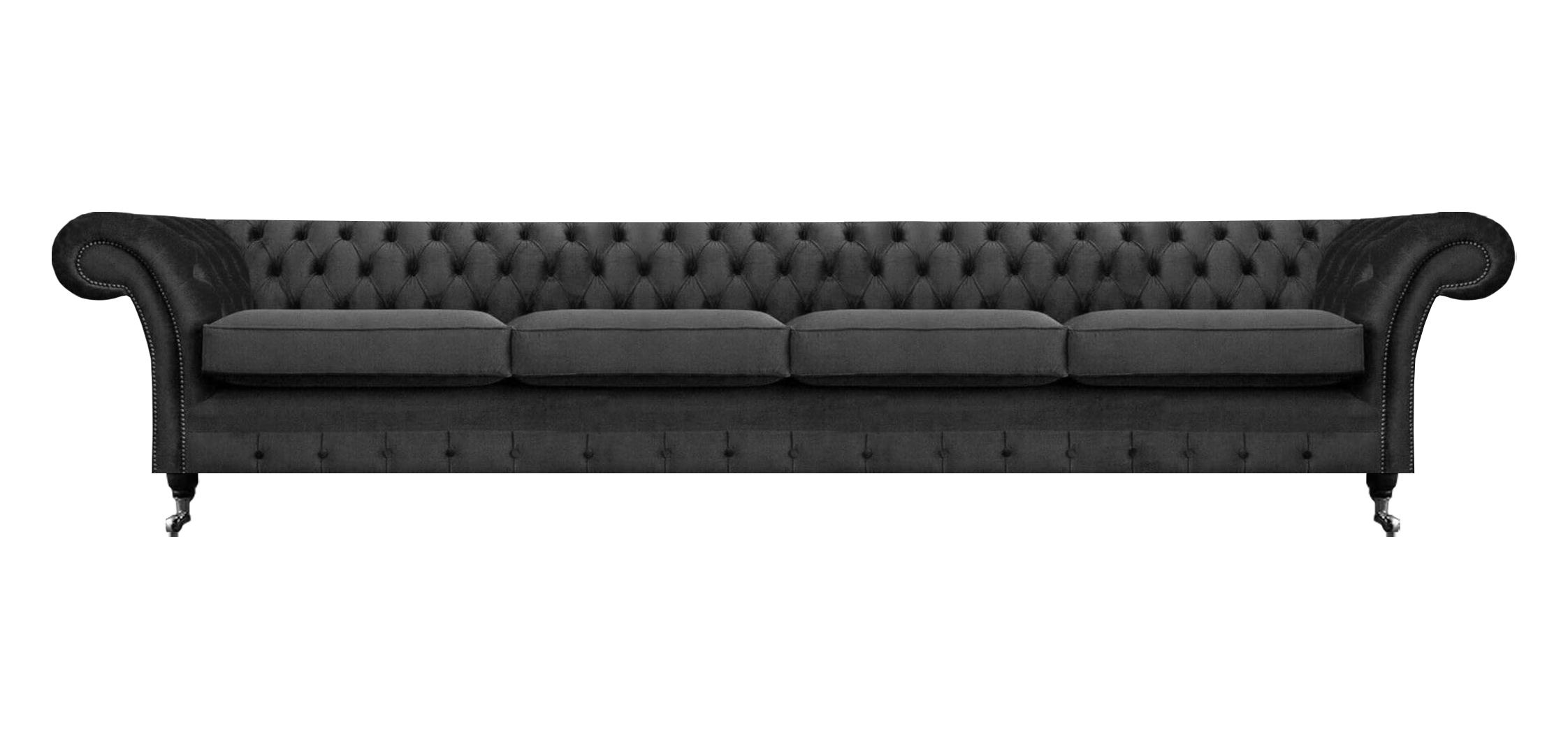 Wohnzimmer Sofa Viersitzer Couch Textil Einrichtung Schwarz Polstermöbel