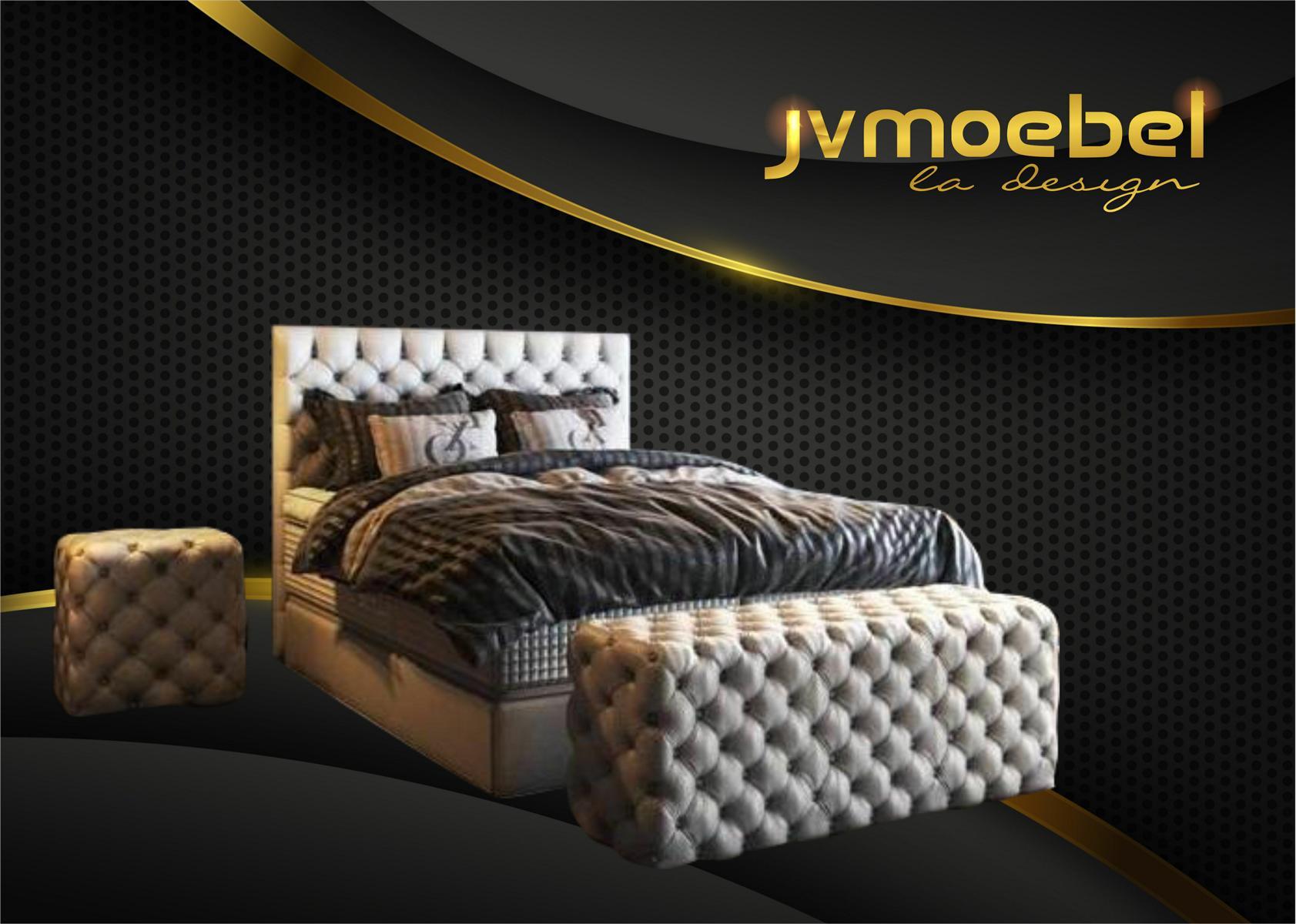 Bett 2x Nachttisch 3 tlg. Schlafzimmer Set Design Möbel Modern Luxus Betten Neu