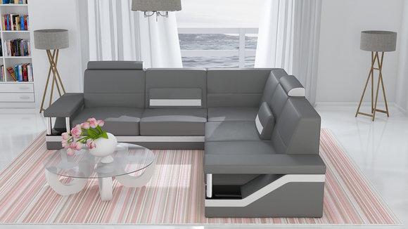 Ledersofa Eckcouch Sofa Couch Poster Eckgarnitur Sofas Stoff Leder HAMBURG