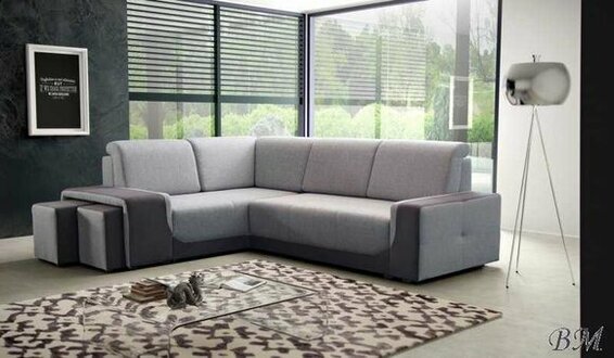 Ecksofa Wohnlandschaft + Bettfunktion Sofa Ecksofa Couch Polster Ecke Garnitur