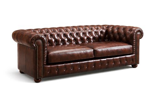 Chesterfield Sofa 2 Sitzer Polster Design Luxus 100% Leder Sofort