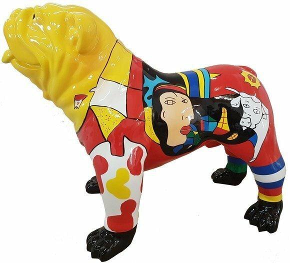 Abstrakte Deko Figur Statue Skulptur 74 cm Hund Statuen Skulpturen Designer
