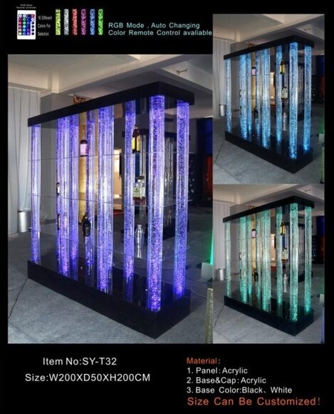 Verkaufs regal Regale Wasserwände Wand Bar Flaschen Wasserwände Säulen Led neu