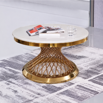 Couchtisch Design Wohnzimmer Luxus Edelstahl Runde Beistelltische Möbel