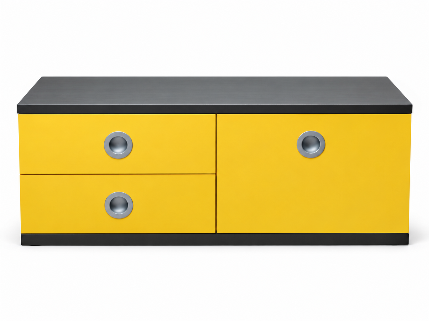 Modern Sideboard Gelb-Schwarz Minimalistischer Stauraumschrank Sofort