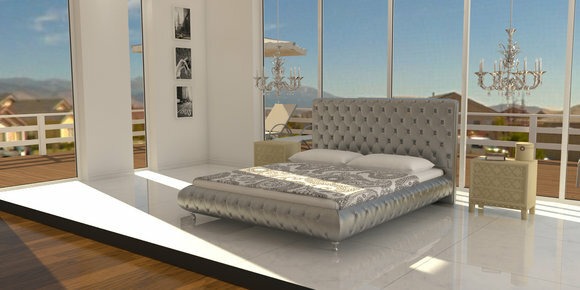Polsterbett Lederbett Bett Crystal 160/180x200cm