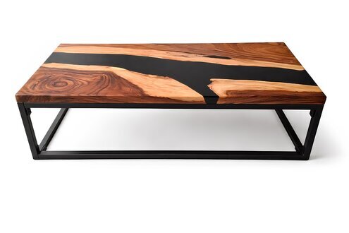Tisch aus Epoxidharz Couchtisch aus Massivholz Möbel Epoxidharztisch Sofort