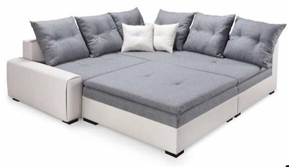 Schlafsofa Sofa Ecksofa mit Bettfunktion Textil Sofa Couch Stoff Polster Ecke DALLAS-TEXTIL (MM)