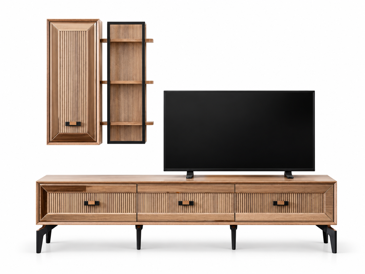 Wohnwand TV-Garnitur Lowboard RTV Schrank Wohnzimmer Holz Sofort
