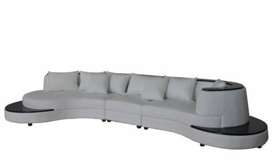 Luxus Wohn Eck Leder Garnitur Polster XXL Big Sofa mit USB UForm Ecke Landschaft