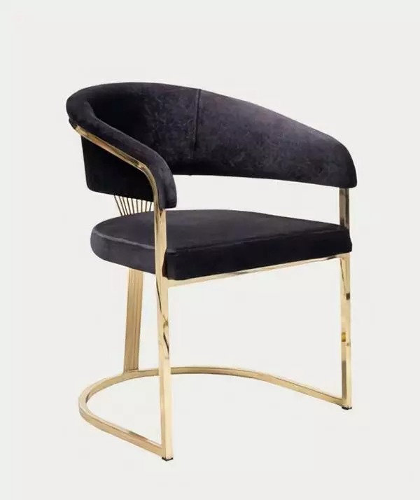Esszimmerstuhl Schwarz Gold Holz Elegant Exklusiv Stabil Ästhetisch Wertvoll