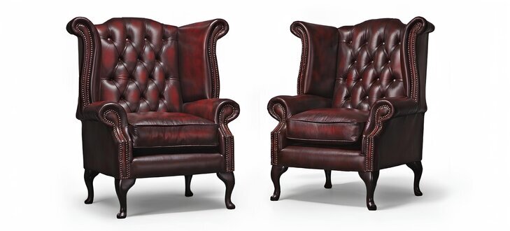 Echter Chesterfield Ohrensessel Sessel Couch Sofa Polster 100% Leder Sofort