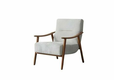 Designer Grauer Sessel Polster Einsitzer Wohnzimmer Textil Edler Sessel