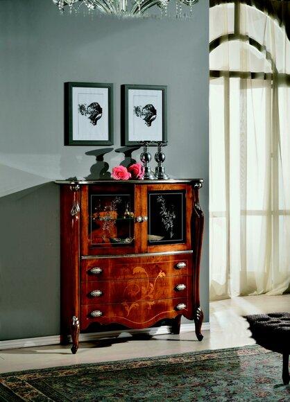Luxuriös Möbel Holz Glas Stil Barock Schrank Kommode Schränke Designer Italienische Möbel