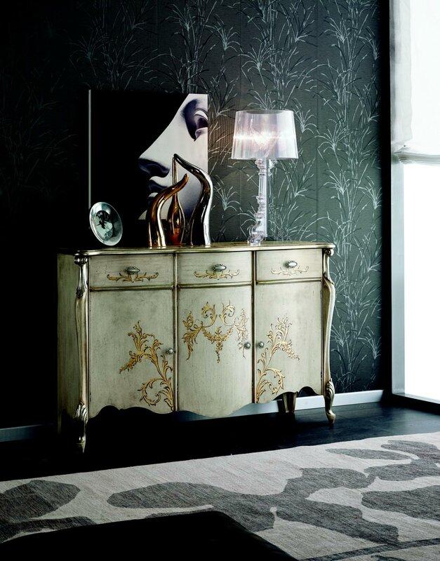 Design Möbel Stil Barock Kommode Anrichte Luxus Sideboard Holz Italien Möbel Sideboard