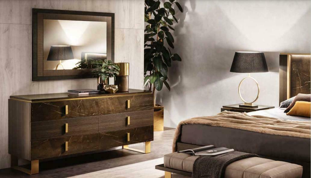 Konsolen Tisch Kommode mit Spiegel Luxus Möbel Set Konsole 2tlg. Hergestellt in Italien
