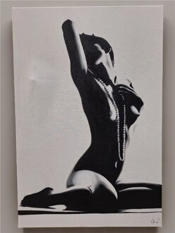 Minimalistische Ölgemälde mit klaren, strukturierten Linien Sofort