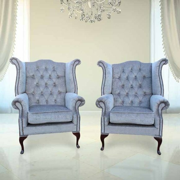 Echter Chesterfield Ohrensessel Sessel Couch Sofa Polster Sitz Lounge