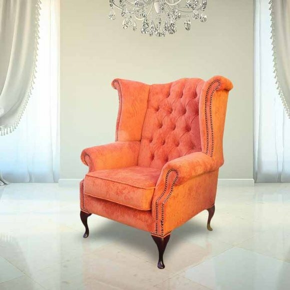 Echter Chesterfield Ohrensessel Sessel Couch Sofa Polster Sitz Lounge