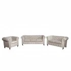 Chesterfield 3+2+1 Sitzer Sofagarnitur + Hocker Couch Sofa Leder Textil Couchen