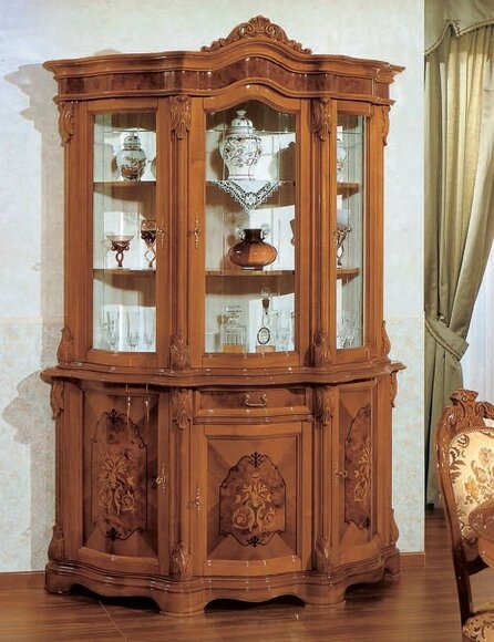 Vitrine Italienische Luxus Möbel Vitrinen Anrichte Schrank Glas Design Schränke; Neu