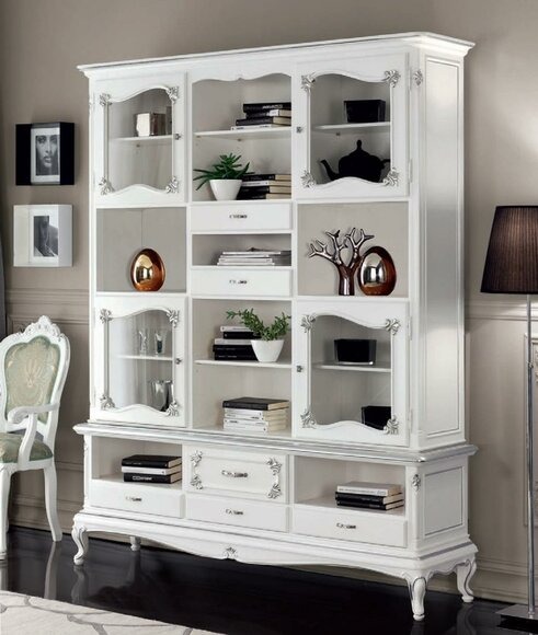 Wohnzimmer Vitrine Schrank Bücher Regal Anrichte Klassische Möbel Regale Holz; Neu