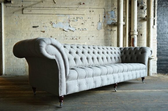 Chesterfield 4 Sitzer XXL Polster Sitz Couch Sofa Garnitur Big Couchen