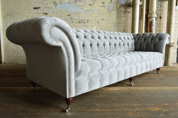 Chesterfield 4 Sitzer XXL Polster Sitz Couch Sofa Garnitur Big Couchen