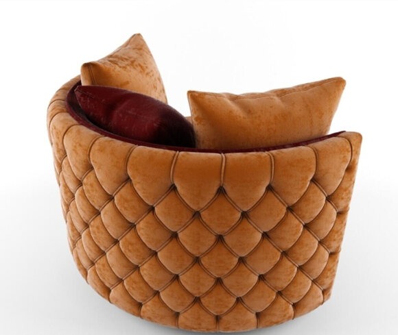 Rund Sessel Chesterfield Club Runde Sofa Couch Runde Relax Stühle Polster Stuhl