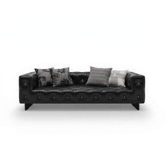 Chesterfield Design Polster Couch Leder Sofa Garnitur Luxus Textil Sofas - w644