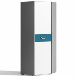 Praktischer Eckschrank aus Holz, der als Kleiderschrank genutzt werden kann Sofort