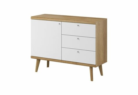 Moderne Holz Kommode Sideboard 107cm XXL Low Boards Wohnzimmerschrank