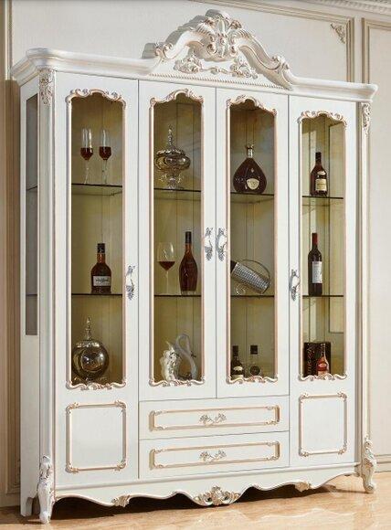 Vitrine Schränke Vitrinen Holz Luxus Wohnzimmer Möbel Schrank Barock