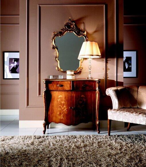Luxus Möbel Stil Barock 2tlg Set Kommode mit Spiegel Luxus Holz Italienische Möbel Neu