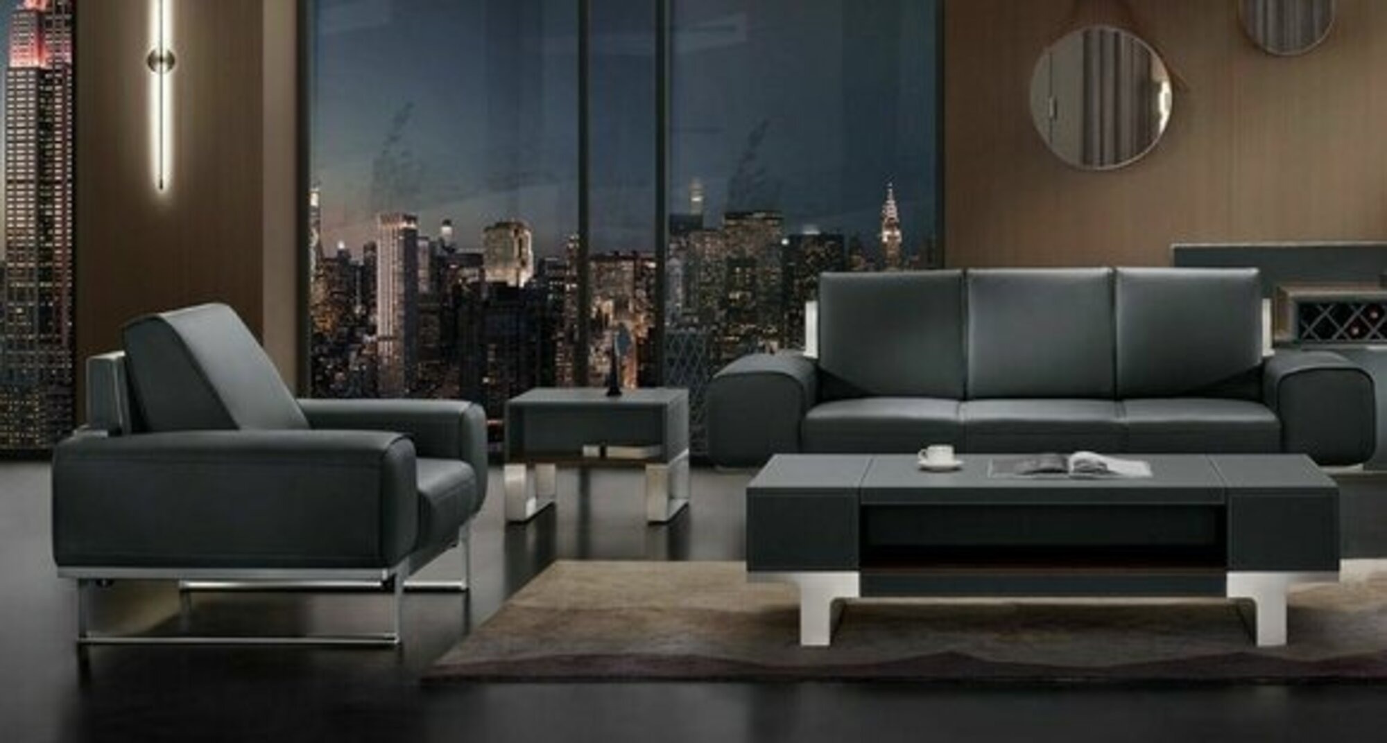 Design Sofa Sitz Polster Couch Gruppe Garnitur Möbel Leder 3 1 Sitzer Set Neu
