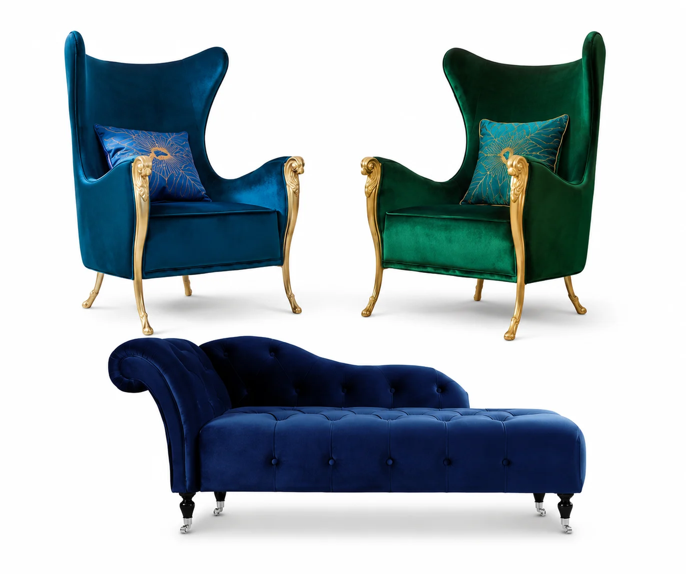 Chaiselounge und Sessel
