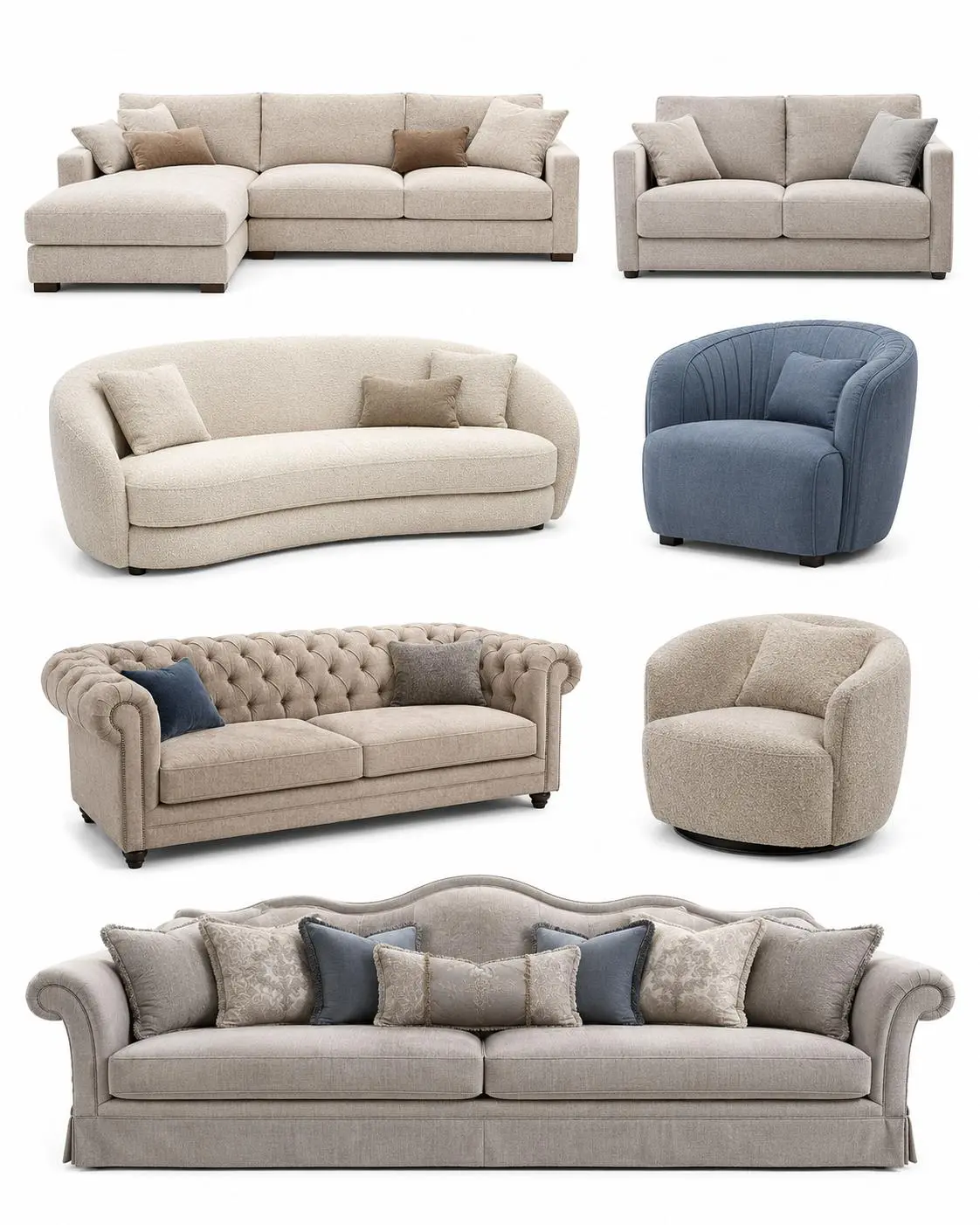 Stoff Sofas für das Wohnzimmer