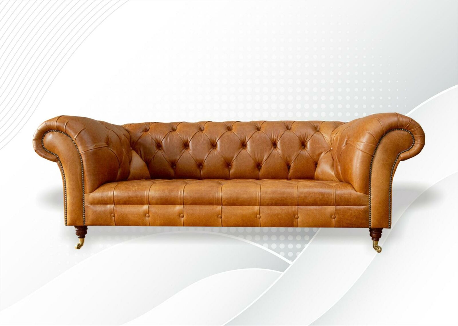Chesterfield 3 Sitzer Couchen Nussbraun Modern Design Leder Sofa Kreative Möbel